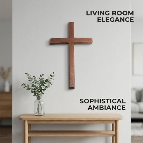 Wooden Cross for Wall or Table, 7.87-Inch Handheld Prayer Cross Decor