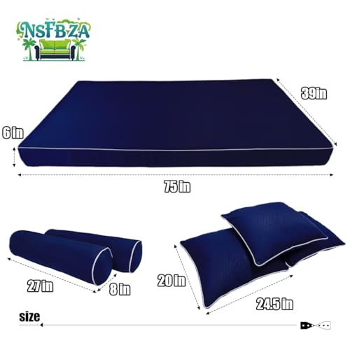 Outdoor Twin Daybed Mattress Cover Set - Water-Resistant Cushion Slipcovers
