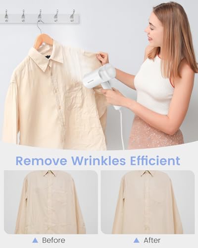 BEAUTURAL Portable Travel Garment Steamer for Clothes - 1000W White