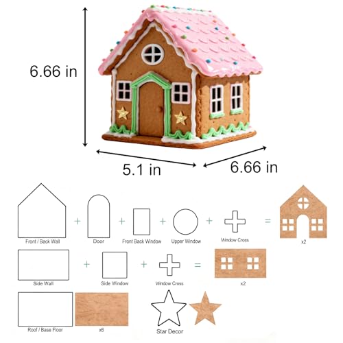 YomiFamily 10Pcs Gingerbread House Cookie Cutter Set – 3D Bakeware Gift