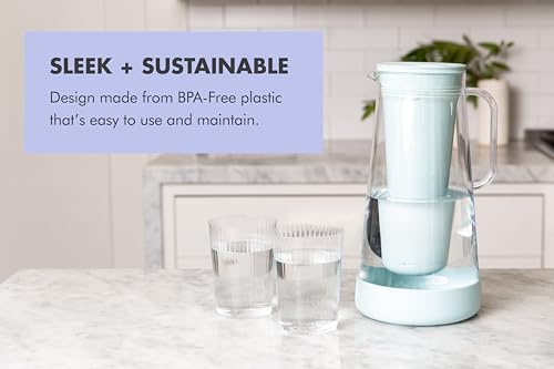 10-Cup Water Filter Pitcher - BPA-Free Purifier for Bacteria & Lead