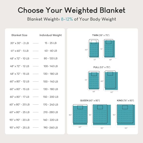 15 lbs Weighted Blanket Queen Size 60x80 Inches Soft Sherpa Fleece Grey