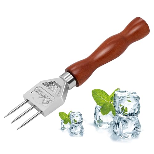 Stainless Steel Ice Pick with Wooden Handle - Kitchen & Bar Tool, 7.24 Inch