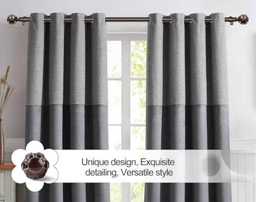 Adjustable Heavy Duty Bronze Curtain Rod for Windows - 7/8 Inch (32-144 Inches)