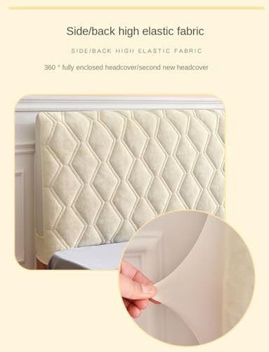 Velvet Headboard Cover - Quilted Bed Protector for Full to King Size