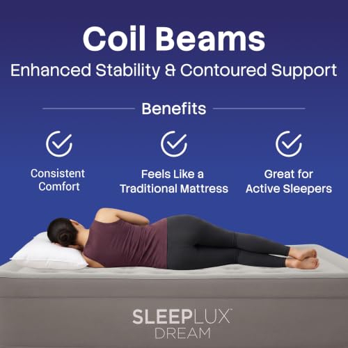 SLEEPLUX Dream 20” Queen Air Mattress with Built-in Dual Pump, Luxury Raised Bed