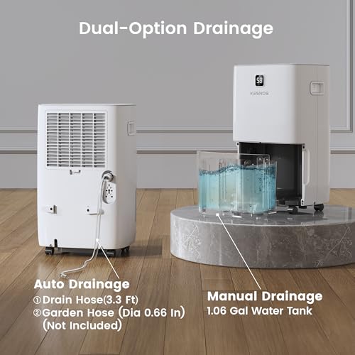 80-Pint Energy Star Dehumidifier for Basement and Home with Drain Hose