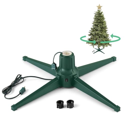 Rotating Christmas Tree Stand for Artificial Trees Up to 7.5ft – Stable 360° Support