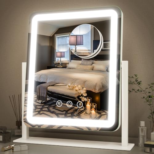 FENNIO Vanity Mirror with Lights - 15"x12.6" LED Lighted Makeup