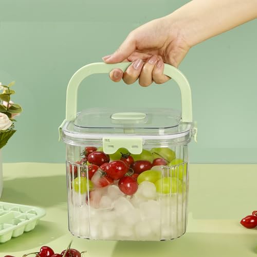 Portable Ice Bucket with Lid & Ice Cube Trays for Camping & Parties