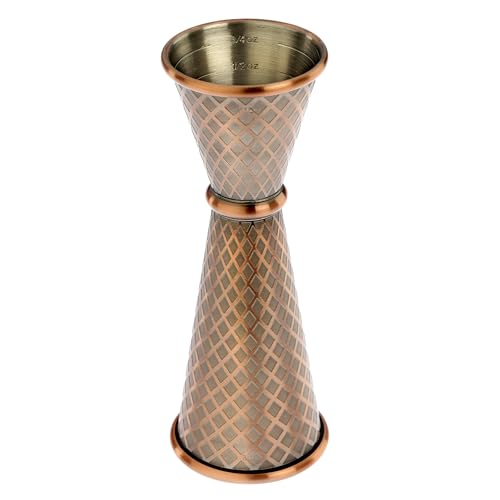 Barfly Antique Copper 1oz x 2oz Diamond Lattice Etch Japanese Style Jigger