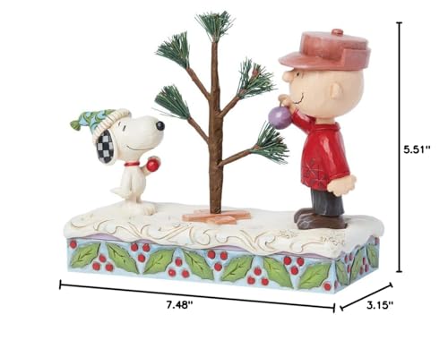 Jim Shore Peanuts Snoopy & Charlie Brown Christmas Figurine - Handcrafted Resin Decor