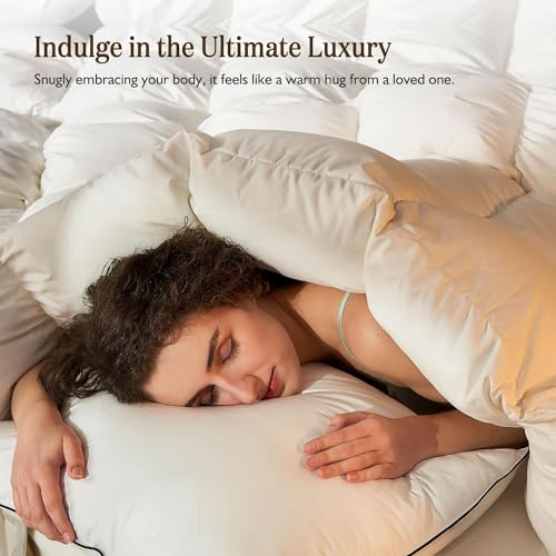 BPC Organic Feather Down Comforter - Full Size Lightweight Duvet Insert