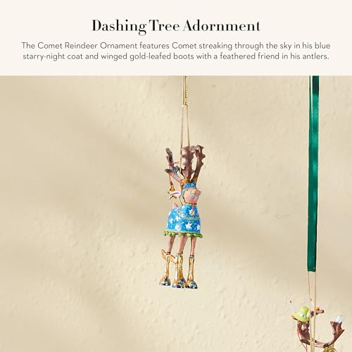 Patience Brewster Dash Away Comet Reindeer Christmas Ornament - 6.5" Hand-Painted
