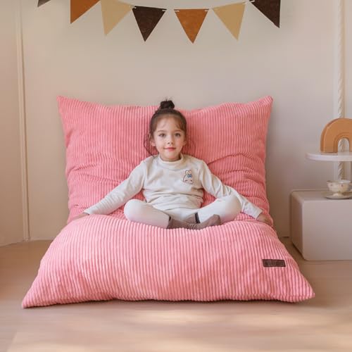 Kids 3-in-1 Convertible Bean Bag Chair & Floor Sofa Lounger, Corduroy Cover