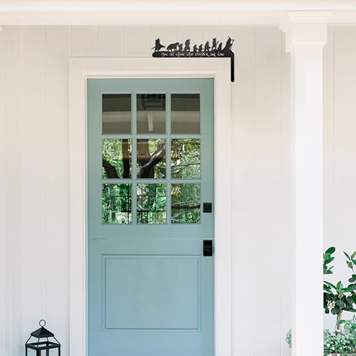 Fantasy Metal Door Corner Wall Decor - Right Side Black Pediment