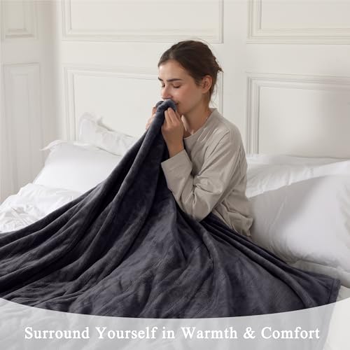 Electric Heated Blanket Full Size - Soft Flannel with 6 Heat Settings & Auto Shut-Off