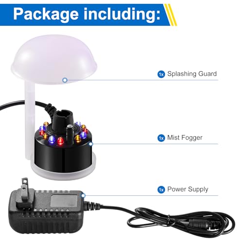 LED Mist Maker Fogger with Splash Guard for Pond, Fountain, and Halloween Decor