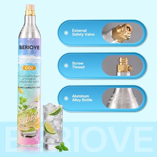 60L CO2 Cylinder for Screw-In Soda Makers - Food Grade Carbonator Tank