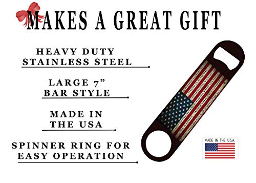 USA Flag Speed Bottle Opener - Patriotic Heavy Duty Stainless Steel Gift