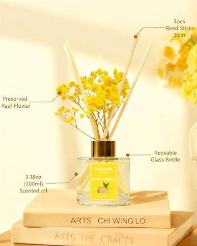 Lemon Verbena Reed Diffuser Set - 100ml Fragrance Oil with 6 Reed Sticks