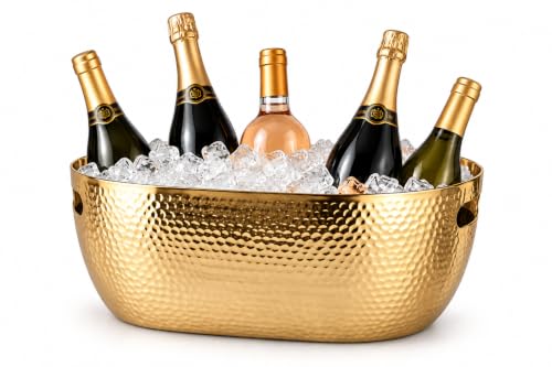 Cruiser’s Cache 18x11 Inch Gold Aluminum Beverage Tub - 21 Quart Cooler