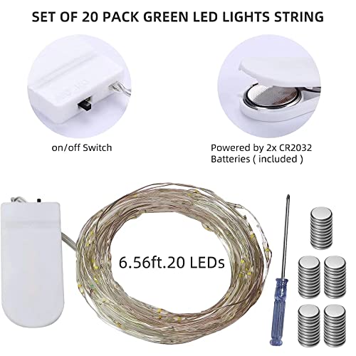 20 Pack Battery Operated LED Fairy String Lights - 6.6ft Silver Wire