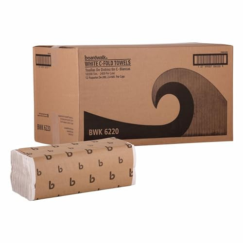C-Fold Commercial Paper Hand Towels - 1-Ply White Disposable Towels (12 Packs)