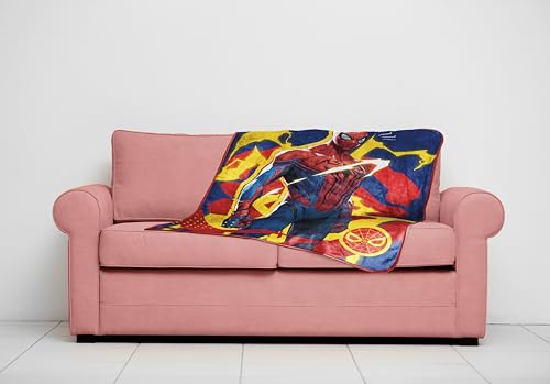 Jay Franco Kids Marvel Spiderman Plush Throw Blanket 40x50 Travel Blanket - Blue