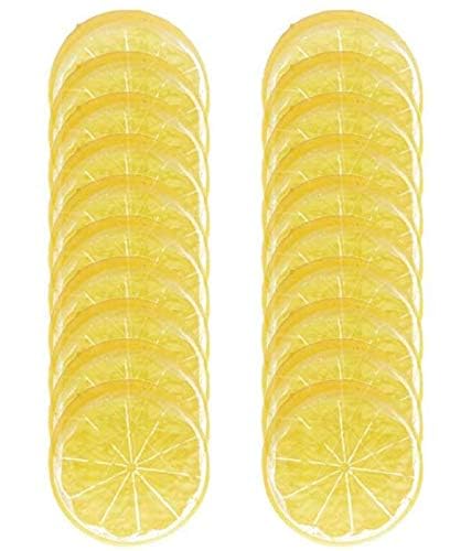 20pcs Realistic Fake Lemon Slices - Artificial Fruit Decor