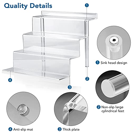 4-Tier Acrylic Display Riser Shelf for Perfume, Cologne, and Collectibles