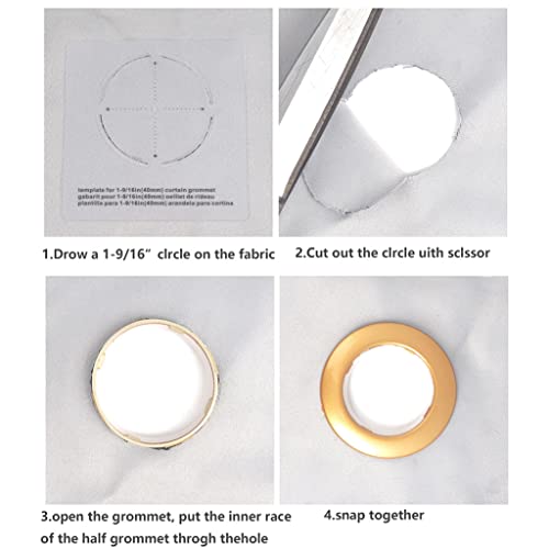 42-Pack 40mm Plastic Curtain Grommets - Low Noise Eyelet Rings, Black