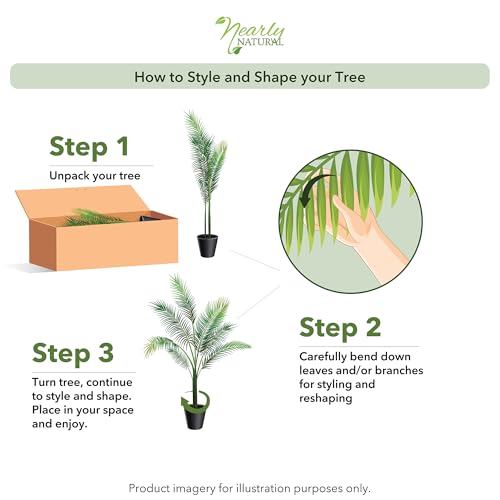 4ft Artificial Golden Cane Palm Tree - Lush Indoor Faux Plant