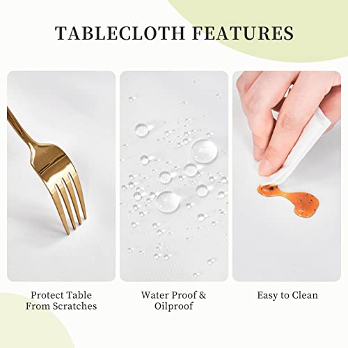 MELEYELIN White Winter Tree Fitted Christmas Tablecloth 30x48 Inches Waterproof Elastic Cover