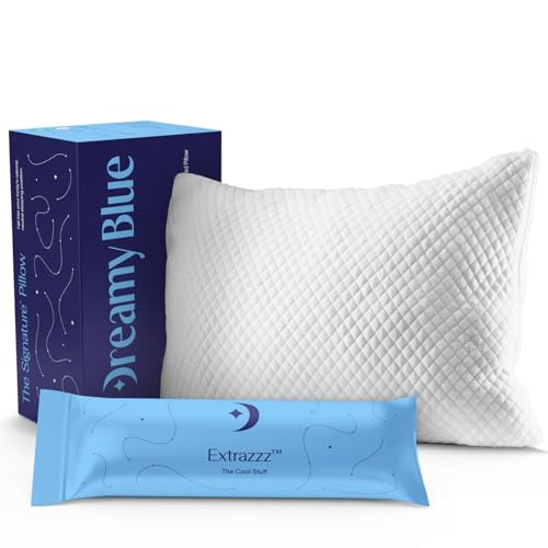 DreamyBlue Adjustable Shredded Memory Foam Pillow - Queen Size Bed Pillow