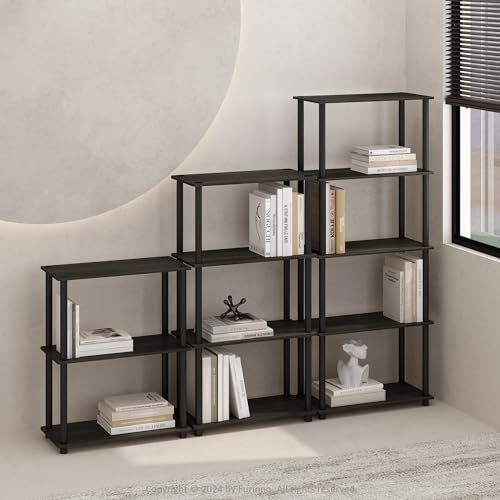 3-Tier Open Bookshelf, Compact Wood Display Rack for Home Office and Bedroom