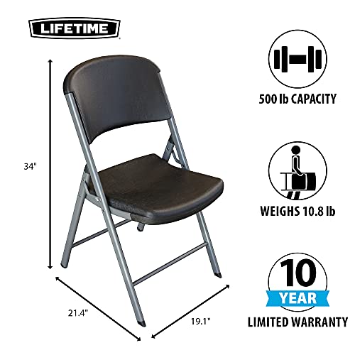 Commercial Grade Folding Chairs, 4 Pack, Heavy Duty Steel Frame, Black