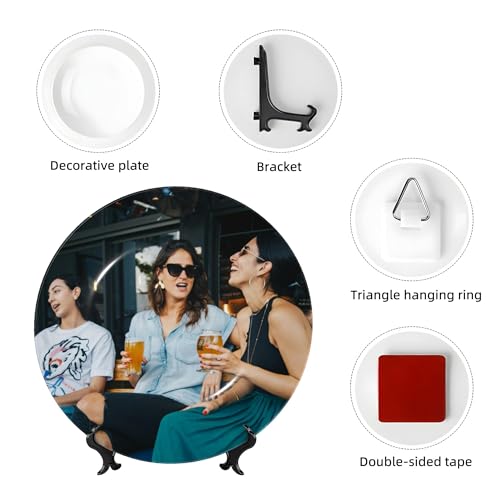 Custom Photo Ceramic Decorative Plate, Personalized 6-Inch Porcelain Display