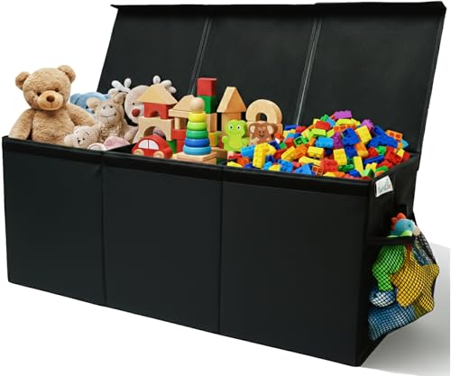 Extra Large Collapsible Toy Storage Chest with Lid & Dividers (37"x16"x14")