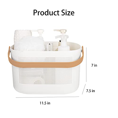 Portable Plastic Shower Caddy Basket with Handle - Yellow Storage Organizer
