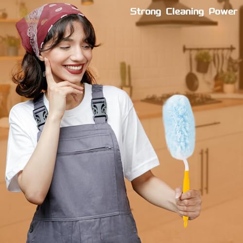 40 Pack 360° Heavy Duty Microfiber Duster Refills with 2 Handles