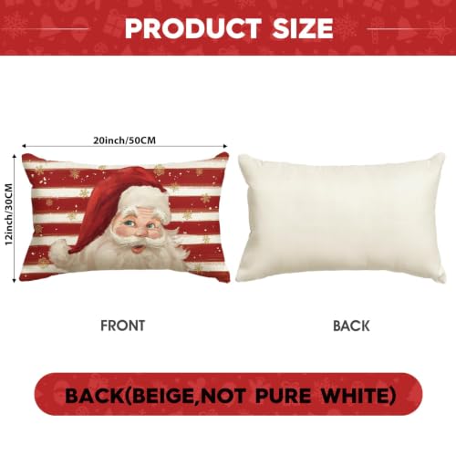 AVOIN ColorLife Christmas Red Santa 12x20 Inch Pillow Covers (Set of 2) Red / 20" x 12"