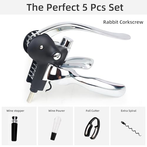 QONYFONE Futura Silver Lever Wine Opener with Gift Box – Easy Corkscrew Set