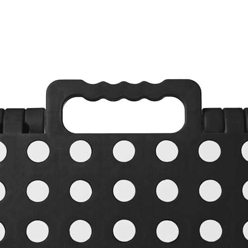 18-Inch Folding Step Stool with Handle - Heavy Duty Portable Plastic Stool