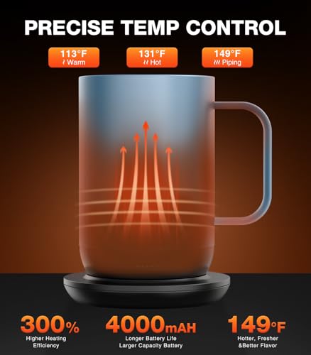 Smart Self-Heating Coffee Mug, 16oz Rechargeable Electric Heated Mug