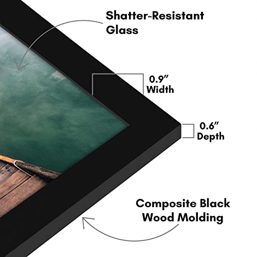 Americanflat 12x18 Black Poster Frame with Shatter-Resistant Glass