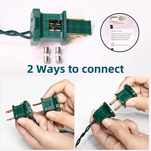 XMASLAND Ultra-Bright Connectable 100-Count Multi Christmas Lights 19.6ft Green Wire (100L) Indoor/Outdoor