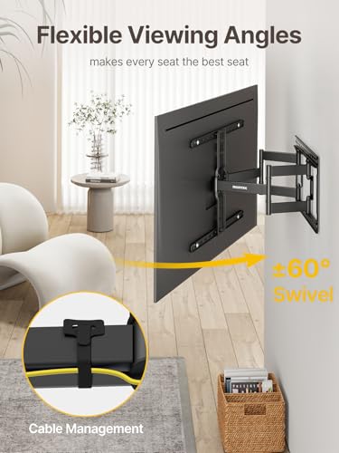 monTEK Ultra Slim Full Motion TV Wall Mount for 43-90 Inch TVs