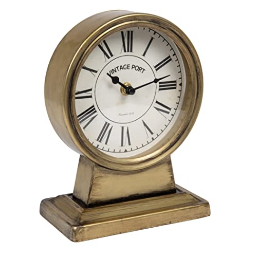 Gold Metal Mantel Clock, 8.5-Inch Glamorous Tabletop Clock for Home Decor
