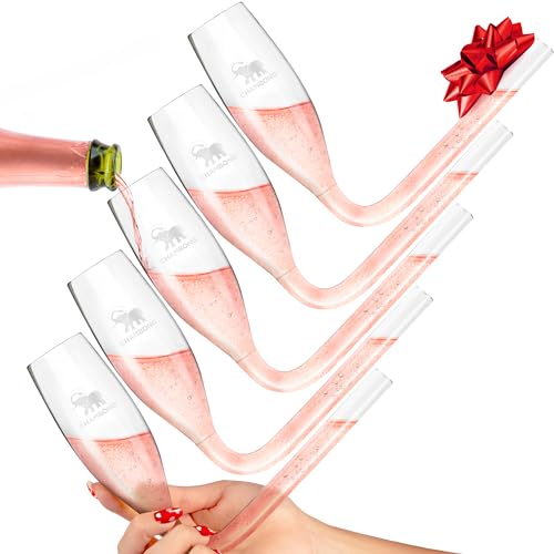Chambong Champagne Flute Shooters 5-Piece Party Pack - Shatterproof Bachelorette Favors